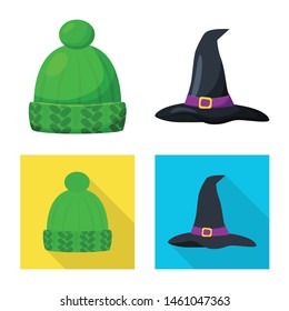 Isolated object of clothing and cap symbol. Collection of clothing and beret stock symbol for web.