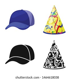 Isolated object of clothing and cap symbol. Collection of clothing and beret vector icon for stock.
