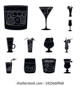 Isolated object of club and ingredient icon. Set of club and drink vector icon for stock.