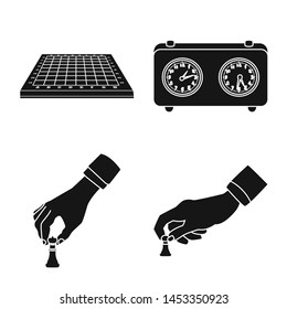 Isolated object of club and target icon. Collection of club and game stock vector illustration.
