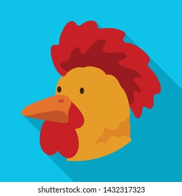 Isolated object of cock and face symbol. Collection of cock and husbandry vector icon for stock.
