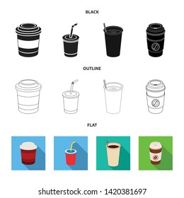 Isolated object of coffee and cup icon. Set of coffee and hot vector icon for stock.