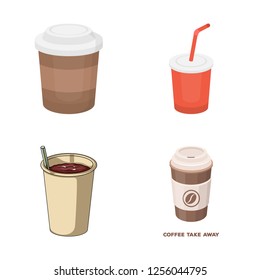Isolated object of coffee and cup logo. Set of coffee and hot stock vector illustration.