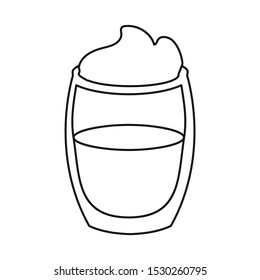 Isolated object of coffee and glass symbol. Graphic of coffee and mood stock vector illustration.