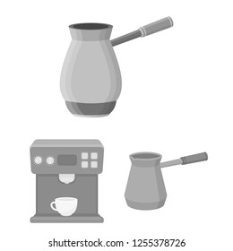 Isolated object of coffee and machine symbol. Collection of coffee and kitchen stock vector illustration.