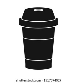 Isolated object of coffee and plastic icon. Web element of coffee and beverage stock vector illustration.