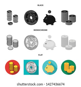 Isolated object of coin and treasure symbol. Set of coin and money stock vector illustration.