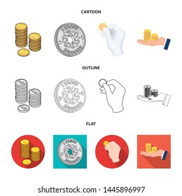 Isolated object of coin and treasure symbol. Collection of coin and money vector icon for stock.
