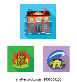 Isolated object of collapse and environment icon. Collection of collapse and distress vector icon for stock.