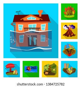 Isolated object of collapse and environment  logo. Collection of collapse and distress vector icon for stock.