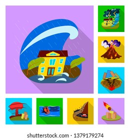 Isolated object of collapse and environment  symbol. Set of collapse and distress stock vector illustration.