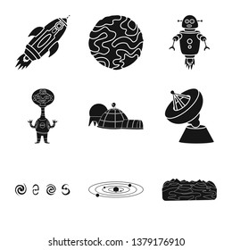 Isolated object of colonization  and sky icon. Collection of colonization  and galaxy  stock vector illustration.