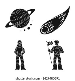 Isolated object of colonization and sky icon. Collection of colonization and galaxy vector icon for stock.