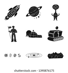 Isolated object of colonization  and sky logo. Collection of colonization  and galaxy  vector icon for stock.