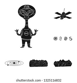 Isolated object of colonization  and sky symbol. Set of colonization  and galaxy  vector icon for stock.