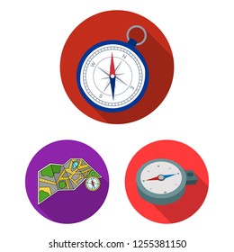 Isolated object of compass and travel icon. Set of compass and orientation stock symbol for web.
