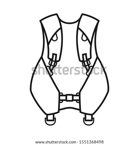 Isolated object of compensator and dive sign. Web element of compensator and diver Stock vector illustration.