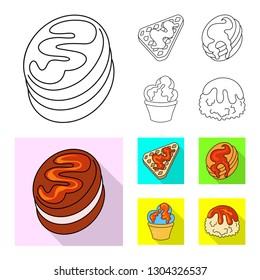 Isolated object of confectionery and culinary icon. Set of confectionery and product stock vector illustration.