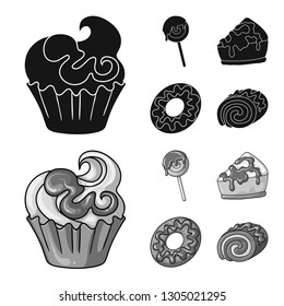Isolated object of confectionery and culinary icon. Set of confectionery and product stock symbol for web.