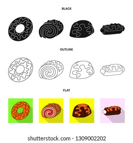 Isolated object of confectionery and culinary icon. Collection of confectionery and product stock vector illustration.