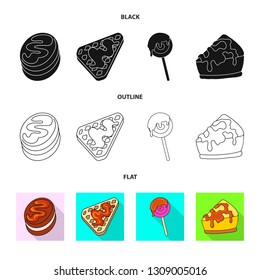 Isolated object of confectionery and culinary icon. Collection of confectionery and product stock symbol for web.