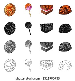 Isolated object of confectionery and culinary icon. Set of confectionery and product stock symbol for web.