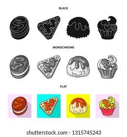 Isolated object of confectionery and culinary icon. Set of confectionery and product stock symbol for web.