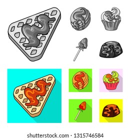 Isolated object of confectionery and culinary icon. Collection of confectionery and product vector icon for stock.