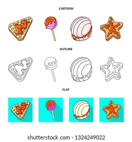 Isolated object of confectionery and culinary icon. Set of confectionery and product stock vector illustration.