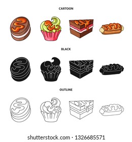 Isolated object of confectionery and culinary icon. Set of confectionery and product stock symbol for web.