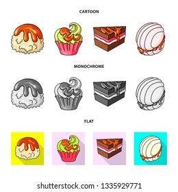 Isolated object of confectionery and culinary icon. Set of confectionery and product vector icon for stock.