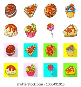 Isolated object of confectionery and culinary icon. Set of confectionery and product vector icon for stock.
