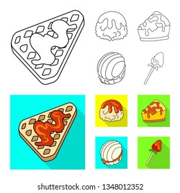 Isolated object of confectionery and culinary icon. Collection of confectionery and product stock symbol for web.