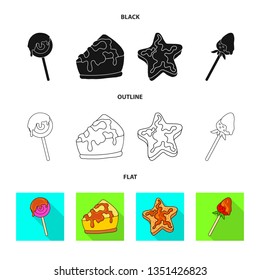 Isolated object of confectionery and culinary icon. Set of confectionery and product vector icon for stock.