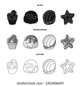 Isolated object of confectionery and culinary icon. Collection of confectionery and product stock vector illustration.