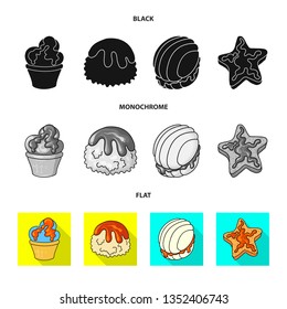 Isolated object of confectionery and culinary icon. Collection of confectionery and product stock vector illustration.