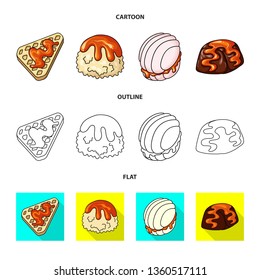 Isolated object of confectionery and culinary icon. Collection of confectionery and product stock vector illustration.