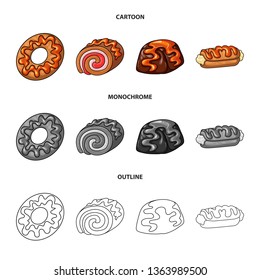 Isolated object of confectionery and culinary icon. Set of confectionery and product vector icon for stock.