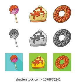 Isolated object of confectionery and culinary icon. Collection of confectionery and product vector icon for stock.