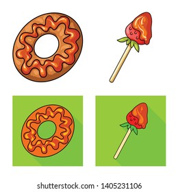 Isolated object of confectionery and culinary icon. Set of confectionery and product vector icon for stock.