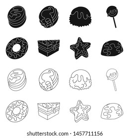 Isolated object of confectionery and culinary icon. Collection of confectionery and product vector icon for stock.