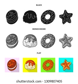 Isolated object of confectionery and culinary logo. Collection of confectionery and product stock symbol for web.