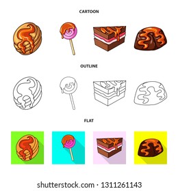 Isolated object of confectionery and culinary logo. Set of confectionery and product vector icon for stock.