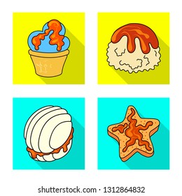 Isolated object of confectionery and culinary logo. Collection of confectionery and colorful stock symbol for web.