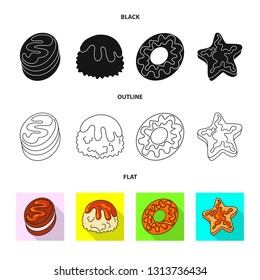 Isolated object of confectionery and culinary logo. Set of confectionery and product stock vector illustration.