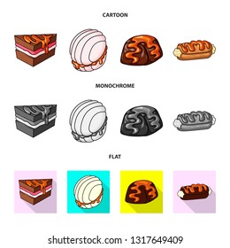 Isolated object of confectionery and culinary logo. Set of confectionery and product stock vector illustration.