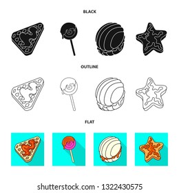 Isolated object of confectionery and culinary logo. Collection of confectionery and product stock vector illustration.