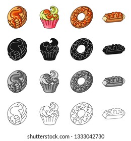 Isolated object of confectionery and culinary logo. Collection of confectionery and product stock symbol for web.