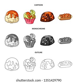 Isolated object of confectionery and culinary logo. Collection of confectionery and product vector icon for stock.