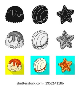 Isolated object of confectionery and culinary logo. Set of confectionery and product vector icon for stock.